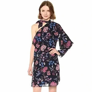 Ella Moon one Shoulder Floral Ruffle Dress m